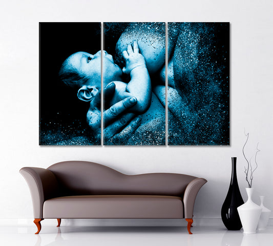 MOTHER AND CHILD Sweet Baby Photo Art Artesty 3 panels 36" x 24"