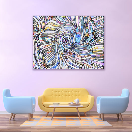 CONTEMPORARY ART Stained Glass Patterns Contemporary Art Artesty 1 panel 24" x 16"