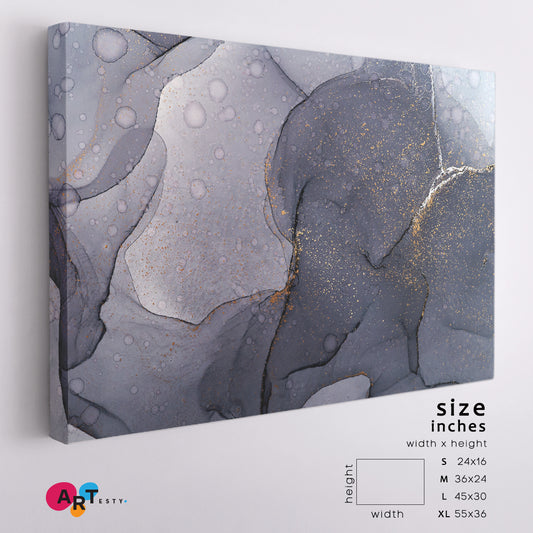 PURPLE Fluid Modern Marble Alcohol Ink Colors Translucent Fluid Art, Oriental Marbling Canvas Print Artesty 1 panel 24" x 16"