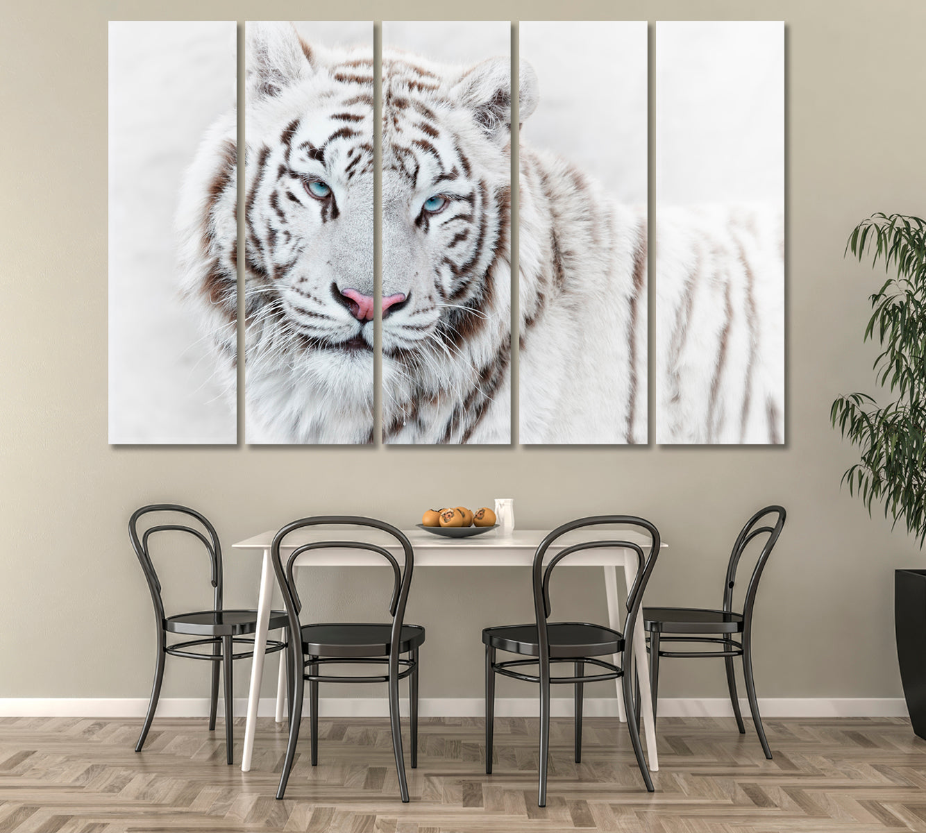 Beautiful Mighty White Tiger Animals Canvas Print Artesty   