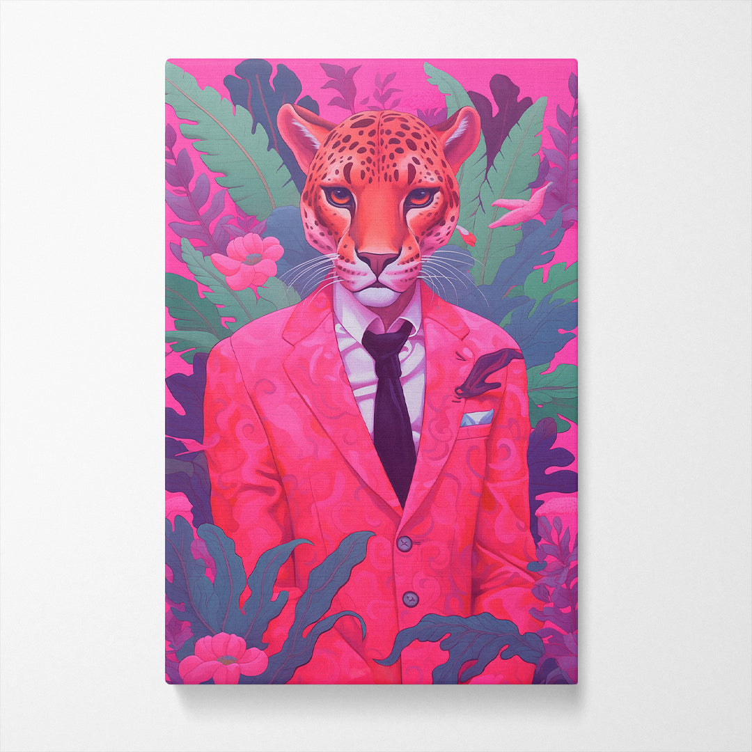 Leopard in Pink Suit Jungle Canvas Prints Artesty