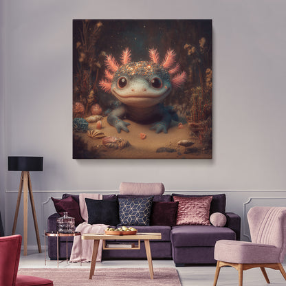 Cute Fantasy Axolotl Contemporary Art Artesty