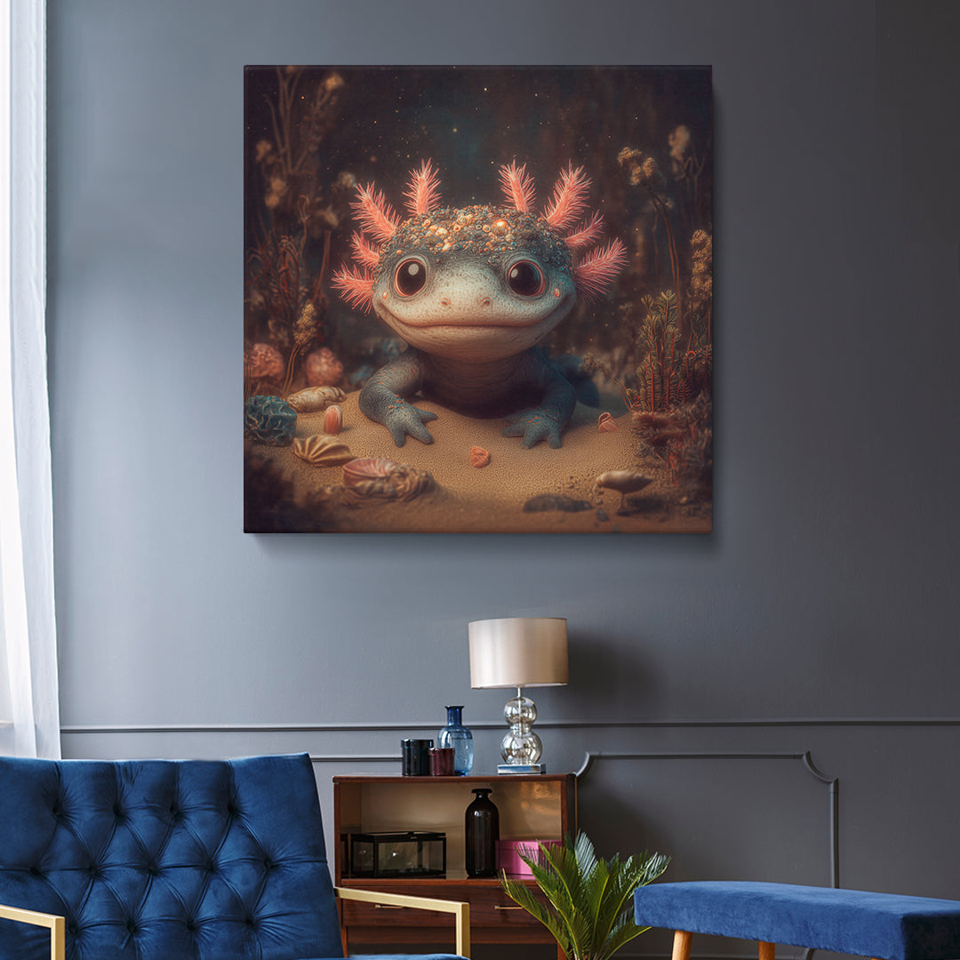 Cute Fantasy Axolotl Contemporary Art Artesty