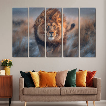 Running Lion Animals Canvas Print Artesty