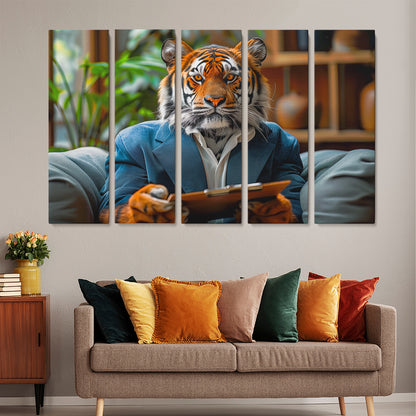 Tiger Therapist Animals Canvas Print Artesty 5 panels 36" x 24"