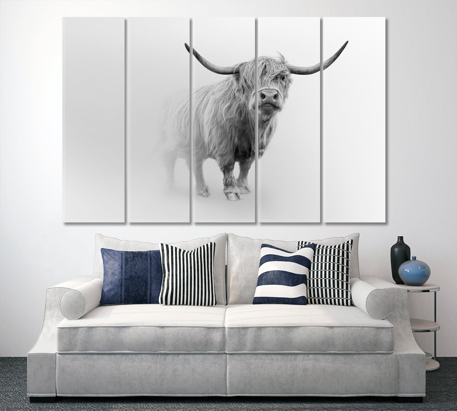 Young Scottish Highland Cattle Cow Animals Canvas Print Artesty   