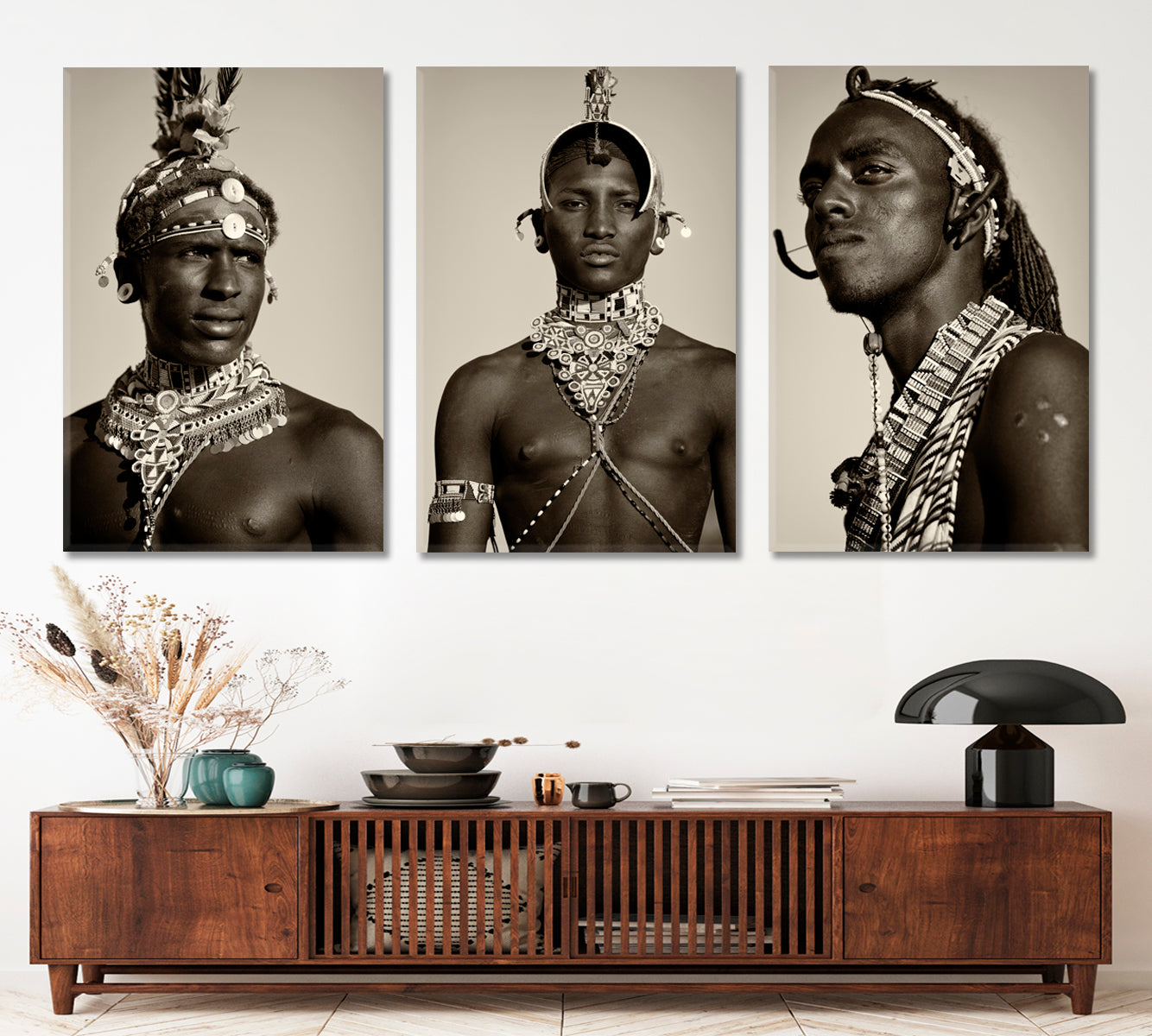 ARCHERS Tribal Warriors African Style Canvas Print Artesty   