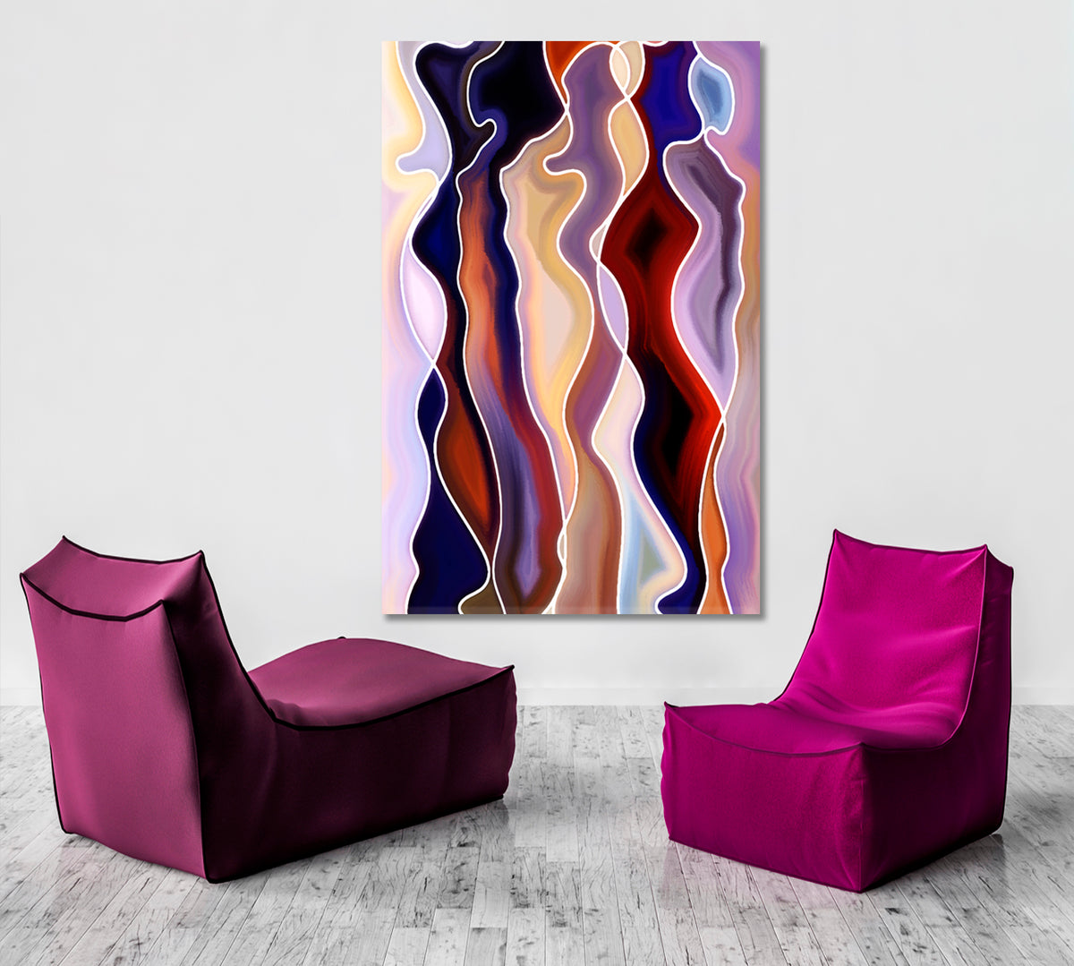 Abstract Design Composed of Feminine Curved Lines Abstract Art Print Artesty 1 Panel 16"x24" 