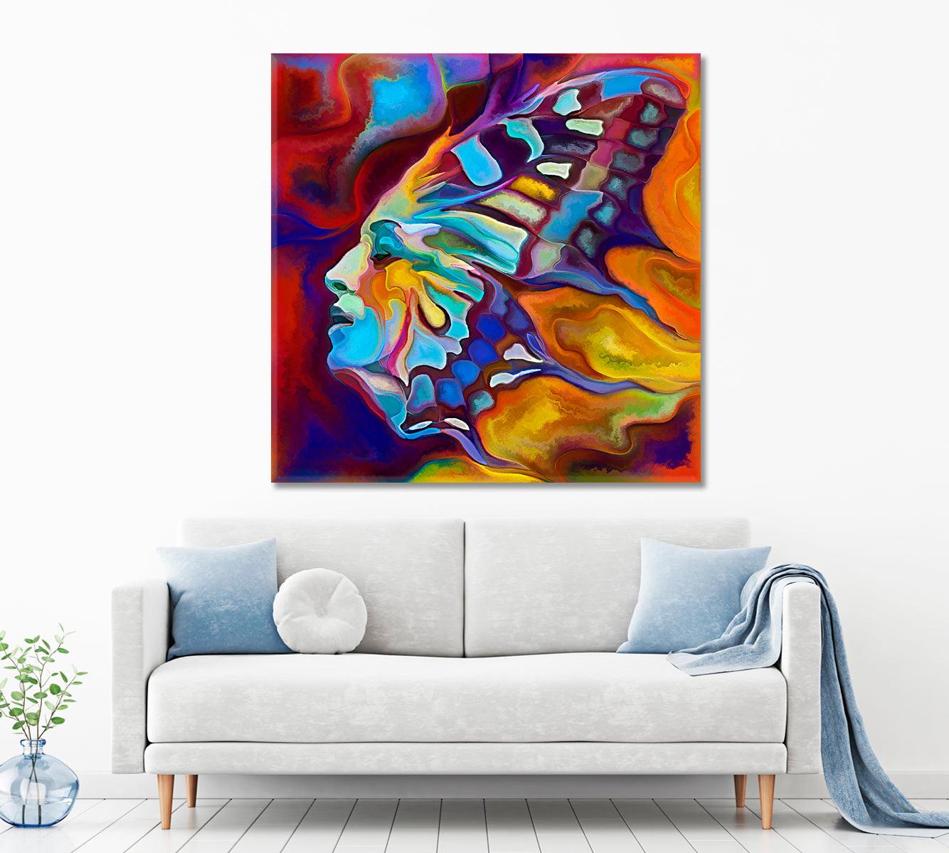INNER EMBODIMENT Abstract Human Portrait As A Butterfly Abstract Art Print Artesty 1 Panel 12"x12" 
