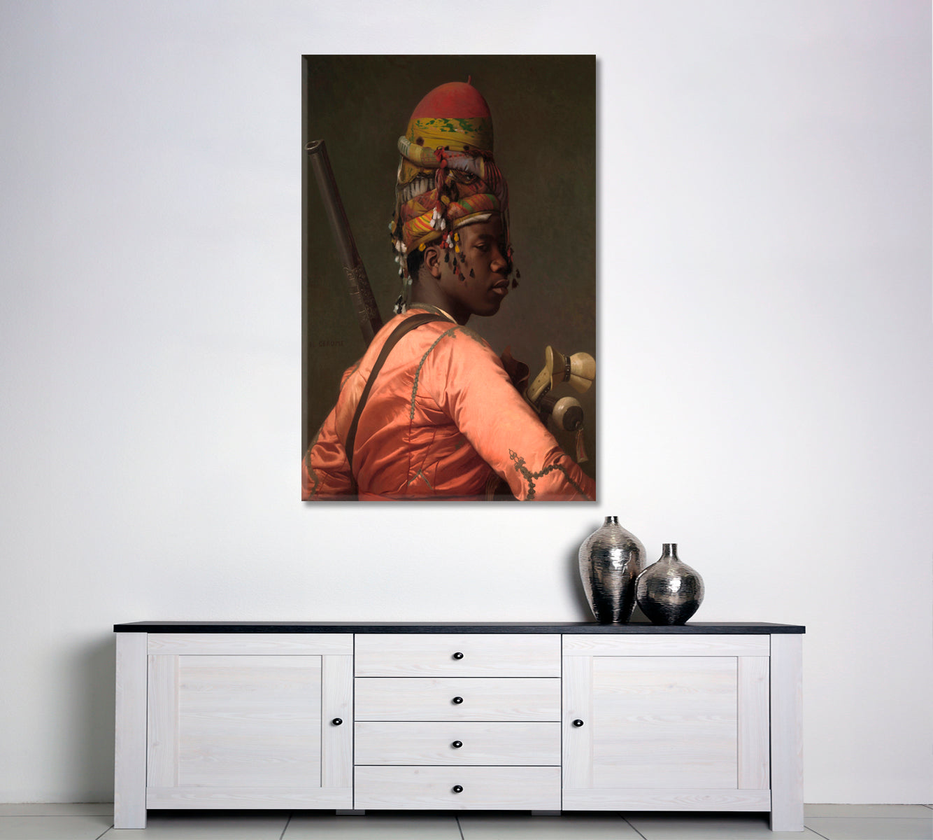 BASHI-BAZOUK Reckless Turks Soldier Jean-Leon Gerome Reproduction Black and White Wall Art Print Artesty   