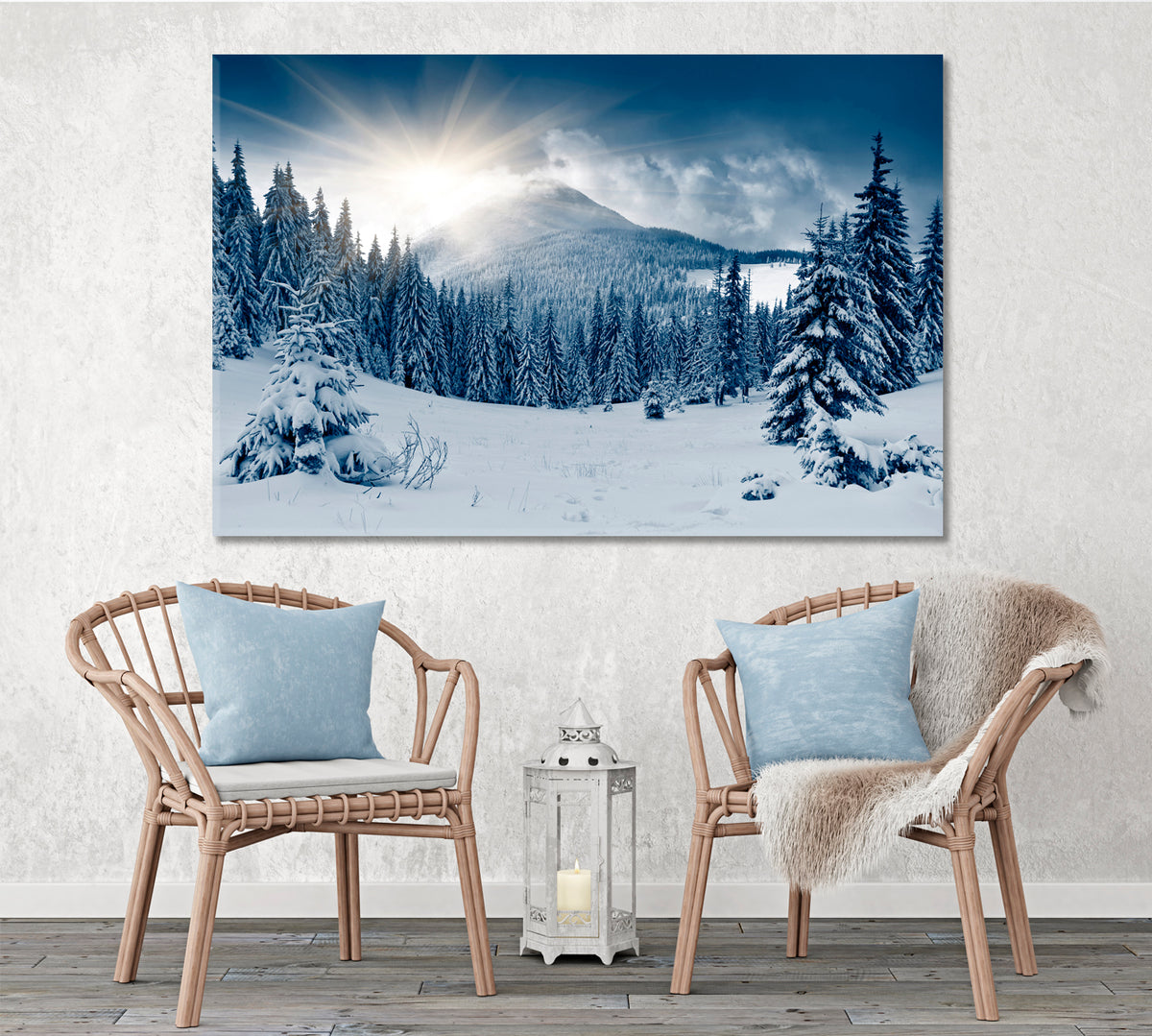 Beautiful Winter Landscape Snow Covered Trees Scenery Landscape Fine Art Print Artesty 1 panel 24" x 16" 
