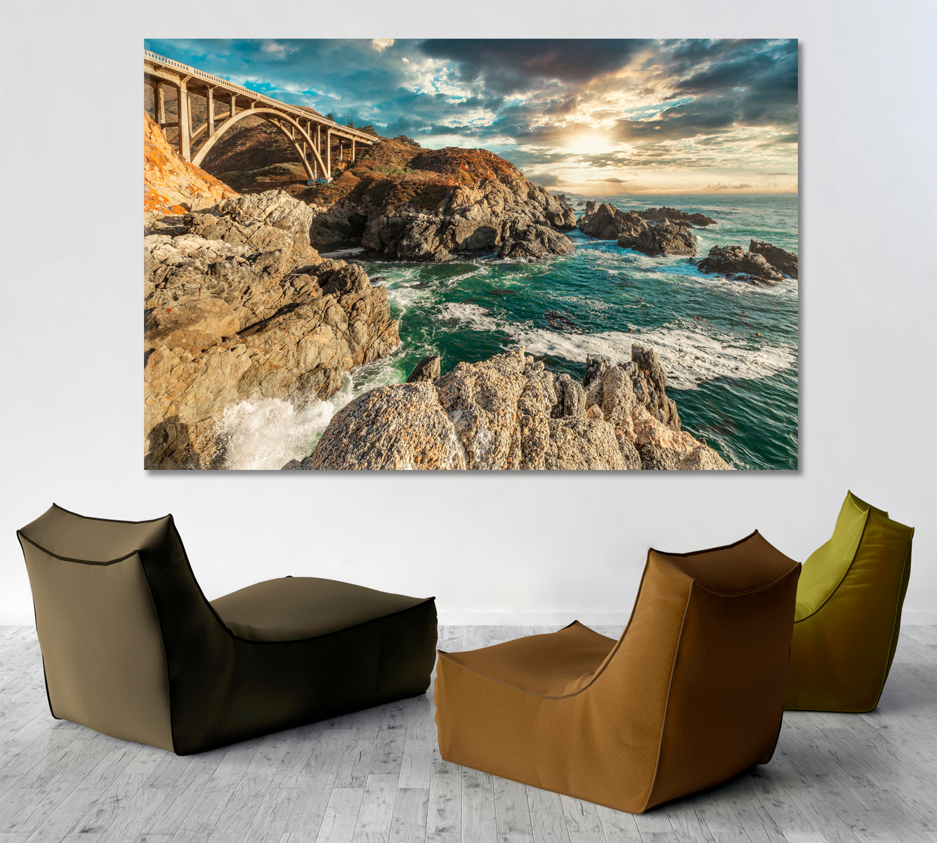 California's Beautiful Scenery Rocks Pacific Ocean Scenery Landscape Fine Art Print Artesty 1 panel 24" x 16" 