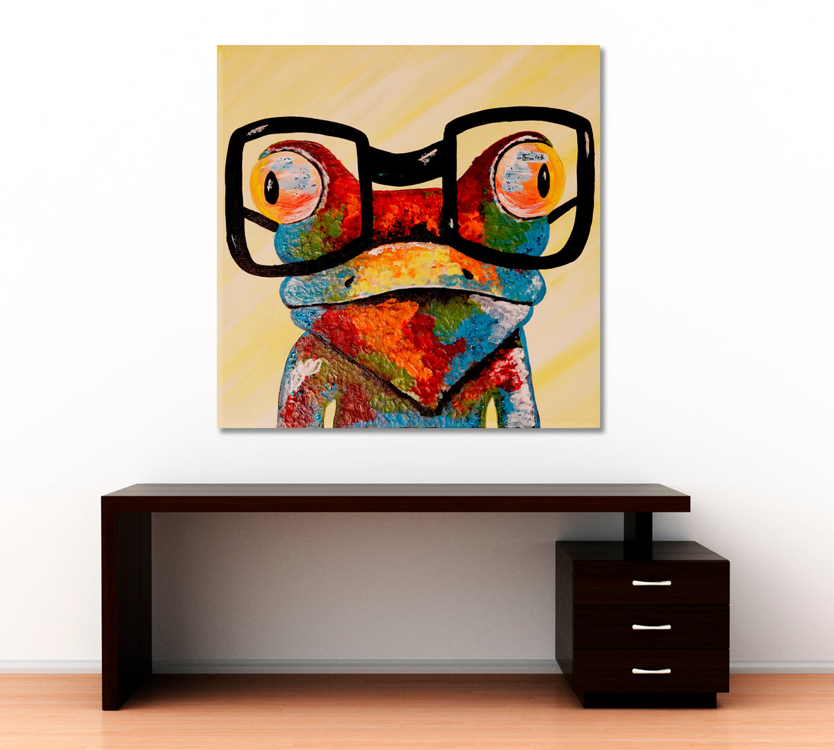 Colorful Bright Frog Animals Canvas Print Artesty 1 Panel 12"x12" 