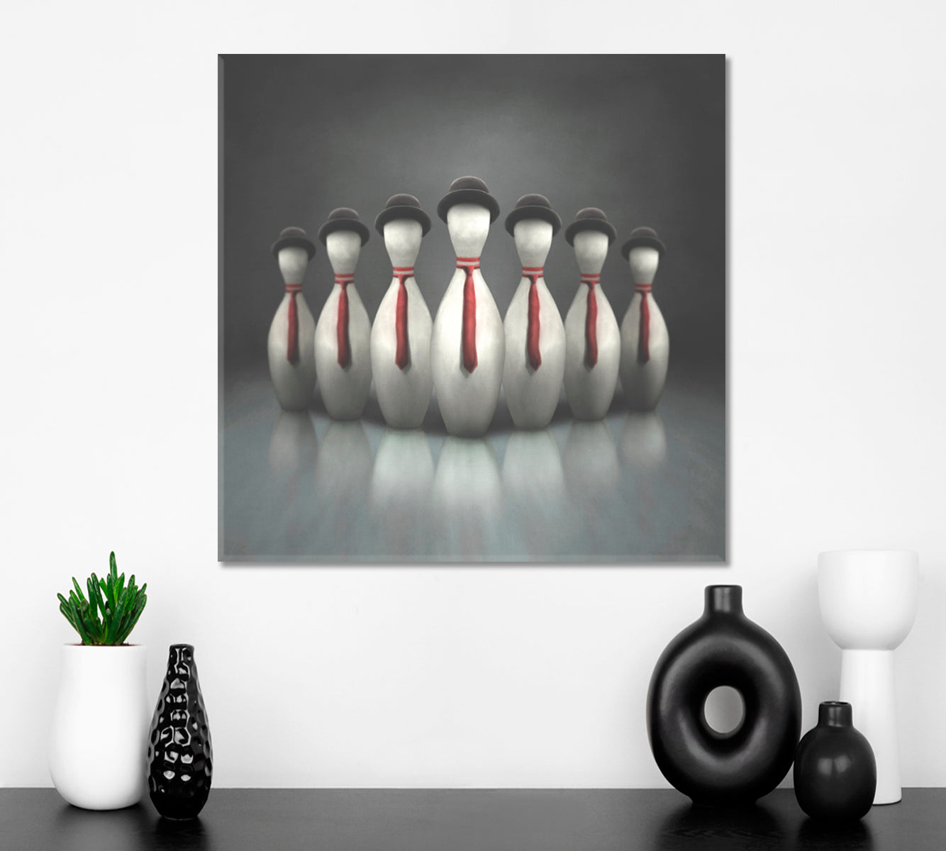 IN A ROW Corporate Risk Management Concept Business Concept Wall Art Artesty 1 Panel 12"x12" 