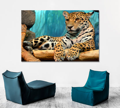 JAGUAR Wild Cat Animals Canvas Print Artesty 1 panel 24" x 16" 