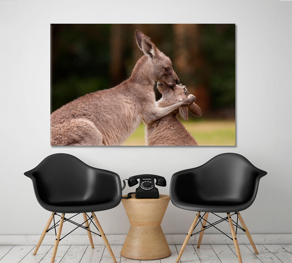 Kangaroo Mother And Baby Wild Life Framed Art Artesty 1 panel 24" x 16" 