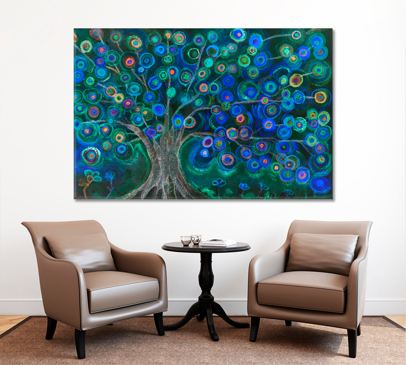 Lollipops Tree At Night Nature Wall Canvas Print Artesty   