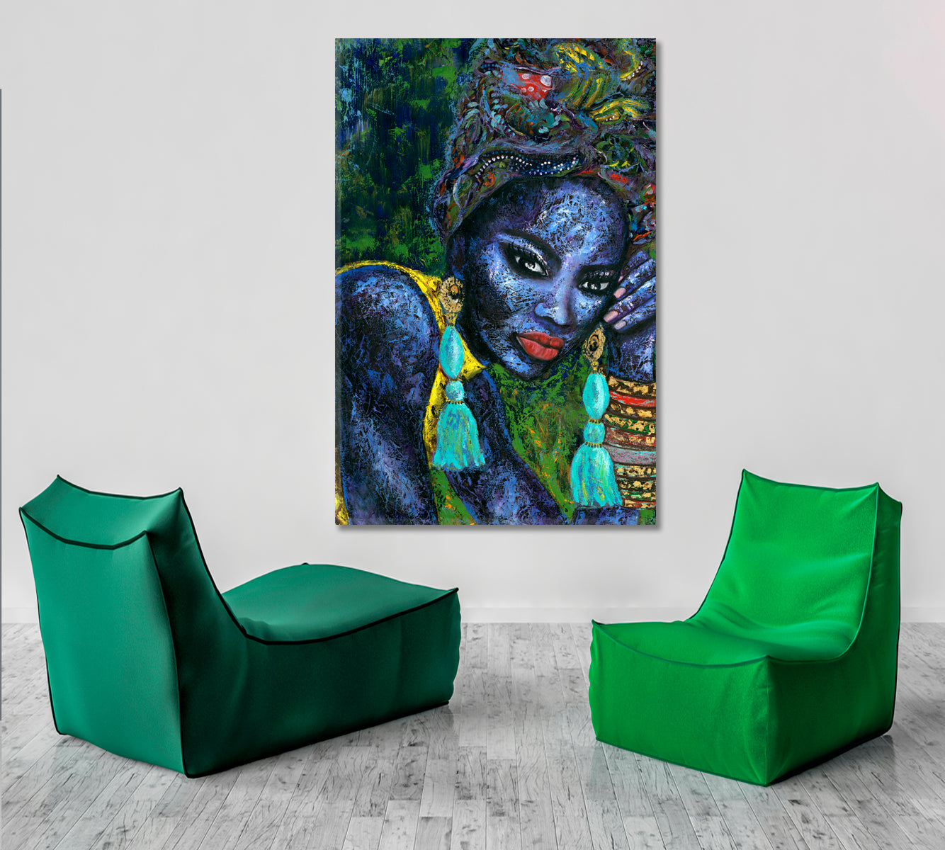 MISS SADE FLAME Beautiful Black Woman African Style Canvas Print Artesty 1 Panel 16"x24" 