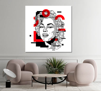 Marilyn Monroe Pop Art Celebs Canvas Print Artesty 1 Panel 12"x12" 