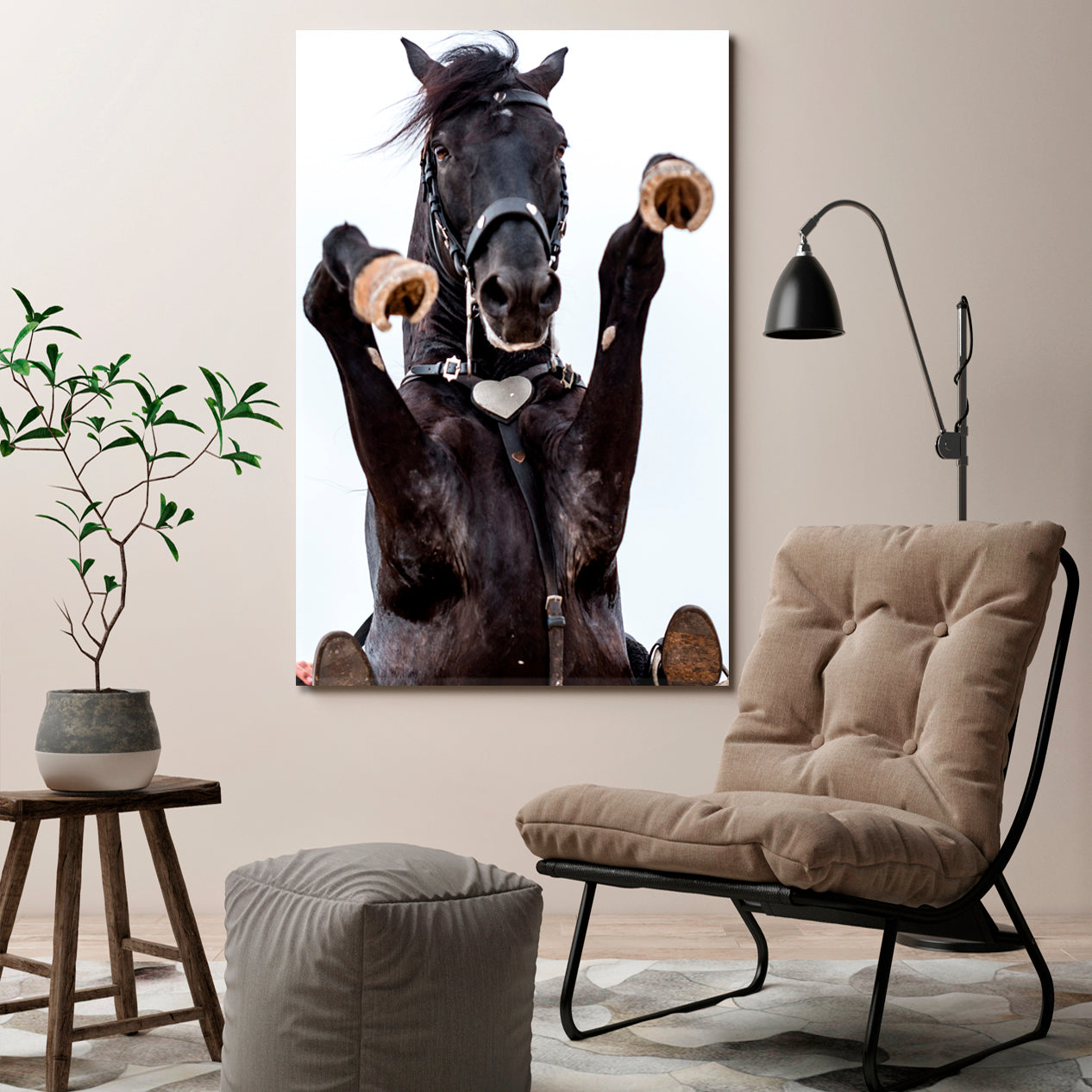 Rearing Horse Animals Canvas Print Artesty 1 Panel 16"x24" 