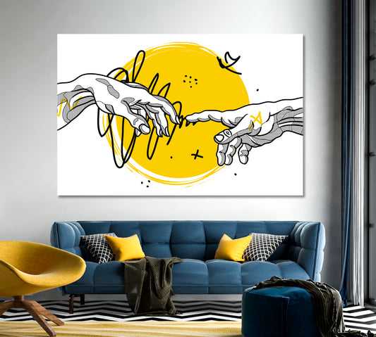 The Creation of Adam by Michelangelo Modern Art Religious Modern Art Artesty 1 panel 24" x 16" 