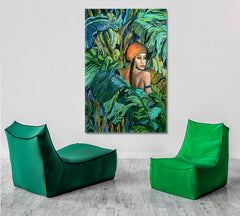 Tropical Queen Of Beauty African Style Canvas Print Artesty 1 Panel 16"x24" 