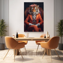 Chic Tiger Gentleman Canvas Prints Artesty 1 Panel 35"x55" 