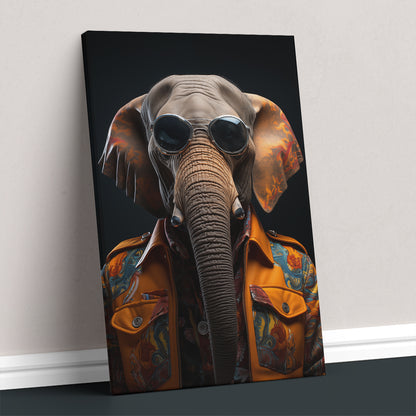 Stylish Elephant with Sunglasses Canvas Prints Artesty   