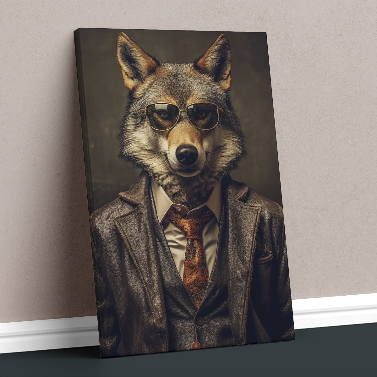 Wolf in Business Attire Art  Artesty 1 Panel 16"x24" 