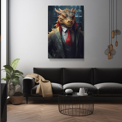 Charming Dragon Gentleman Canvas Prints Artesty 1 Panel 35"x55" 