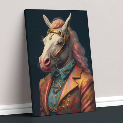 Horse in Colorful Regal Suit Canvas Prints Artesty 1 Panel 16"x24"