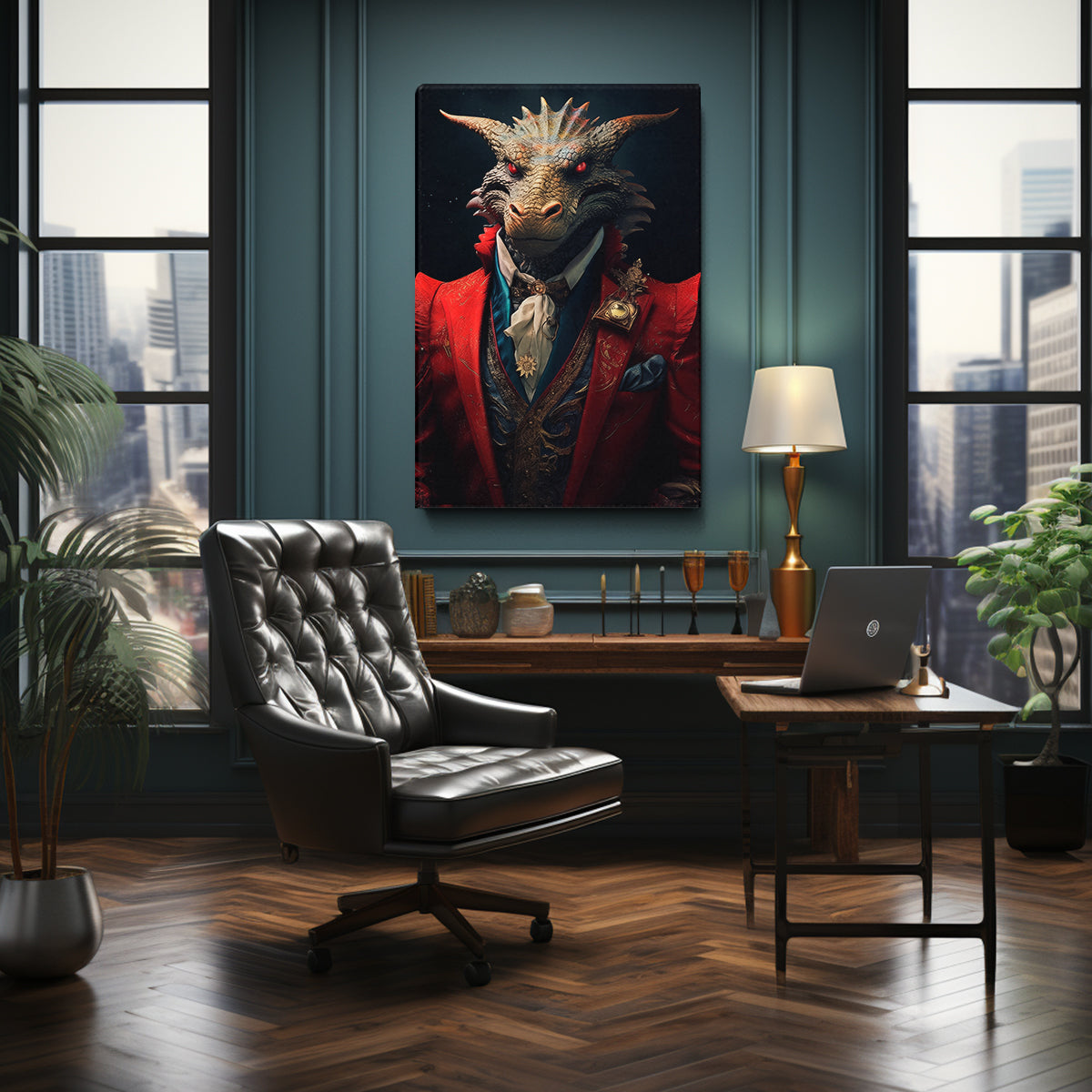 Noble Dragon in Red Suit Canvas Prints Artesty