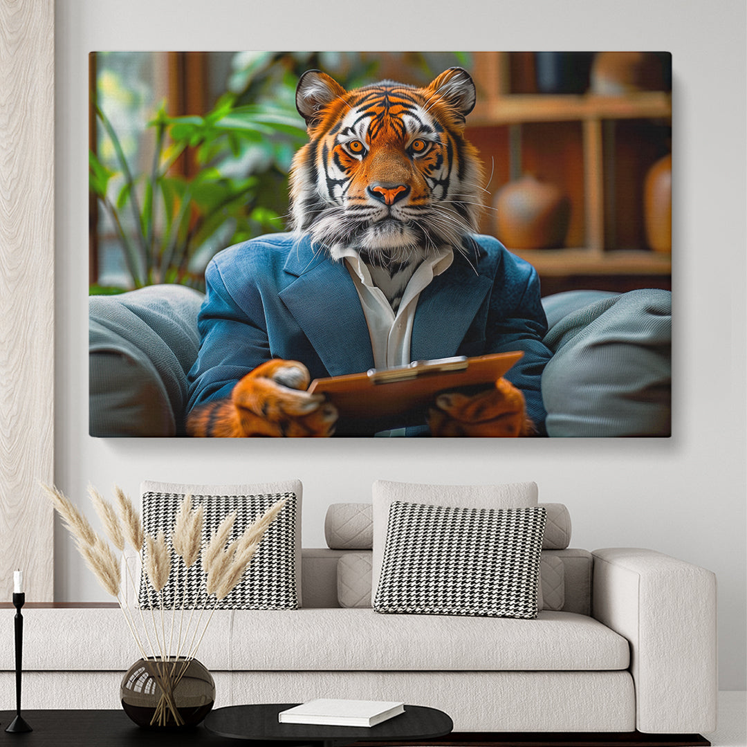 Tiger Therapist Animals Canvas Print Artesty 1 panel 24" x 16"