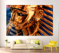 Tutankhamun Golden Egypt Pharaoh Gold Mask Business Concept Wall Art Artesty 1 panel 24" x 16" 