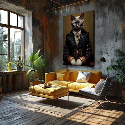 Cat with Elegant Outfit Canvas Prints Artesty