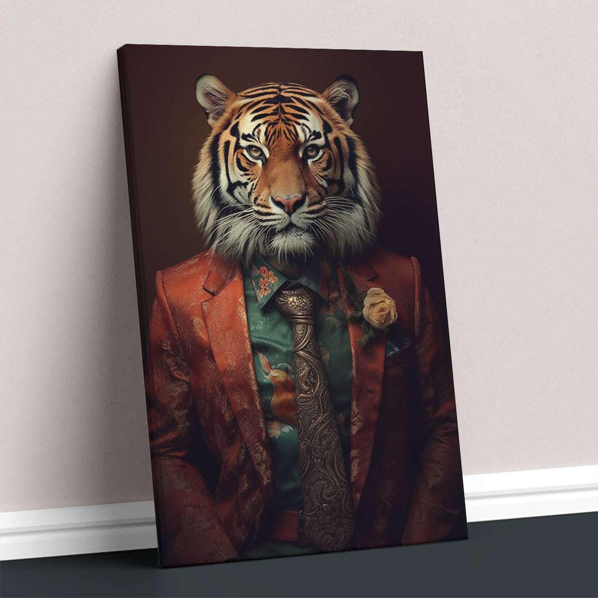 Charming Tiger Gentleman for Office Canvas Prints Artesty 1 Panel 16"x24" 