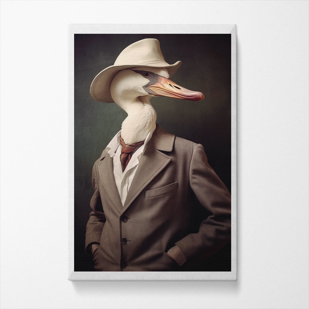 Charming Duck in Vintage Attire Canvas Prints Artesty   