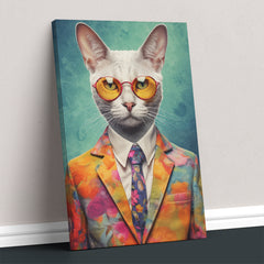 Fashion Cat Pets Portraits Canvas Prints Artesty 1 Panel 30"x46" 