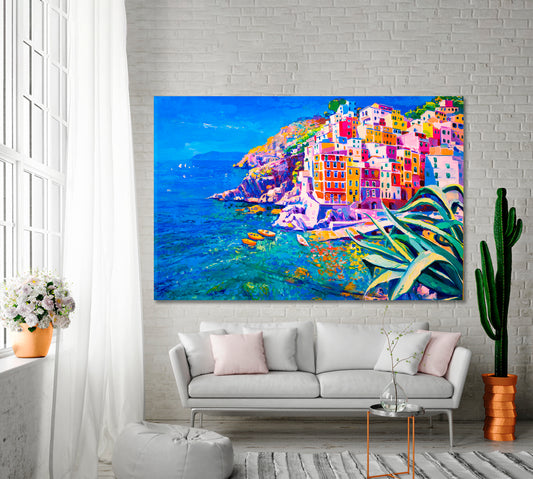 Italy Mediterranean Beautiful View Architecture Poster Cities Wall Art Artesty 1 panel 24" x 16" 