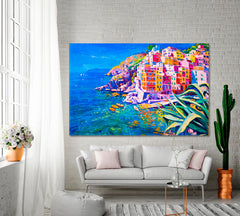 Italy Mediterranean Beautiful View Architecture Poster Cities Wall Art Artesty 1 panel 24" x 16" 