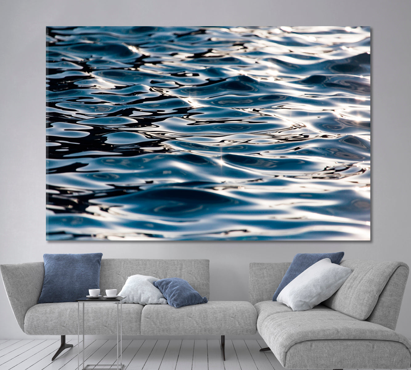 Water Ripple Abstract Nautical, Sea Life Pattern Art Artesty 1 panel 24" x 16" 
