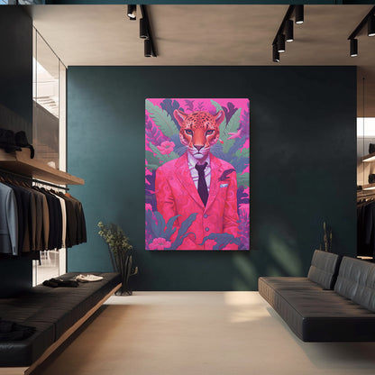 Leopard in Pink Suit Jungle Canvas Prints Artesty