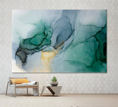 Soft Color Marble Alcohol Ink Abstract Refined Artistic Painting Fluid Art, Oriental Marbling Canvas Print Artesty 1 panel 24" x 16" 