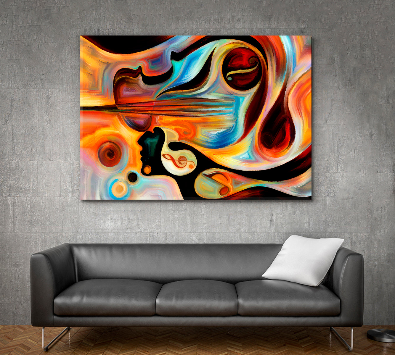 INNER MELODY Modern Colorful Human Musical Shapes Abstraction Music Wall Panels Artesty   