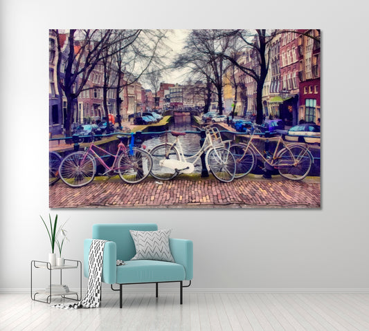 Amsterdam Beautiful European Cityscape Cities Wall Art Artesty 1 panel 24" x 16" 