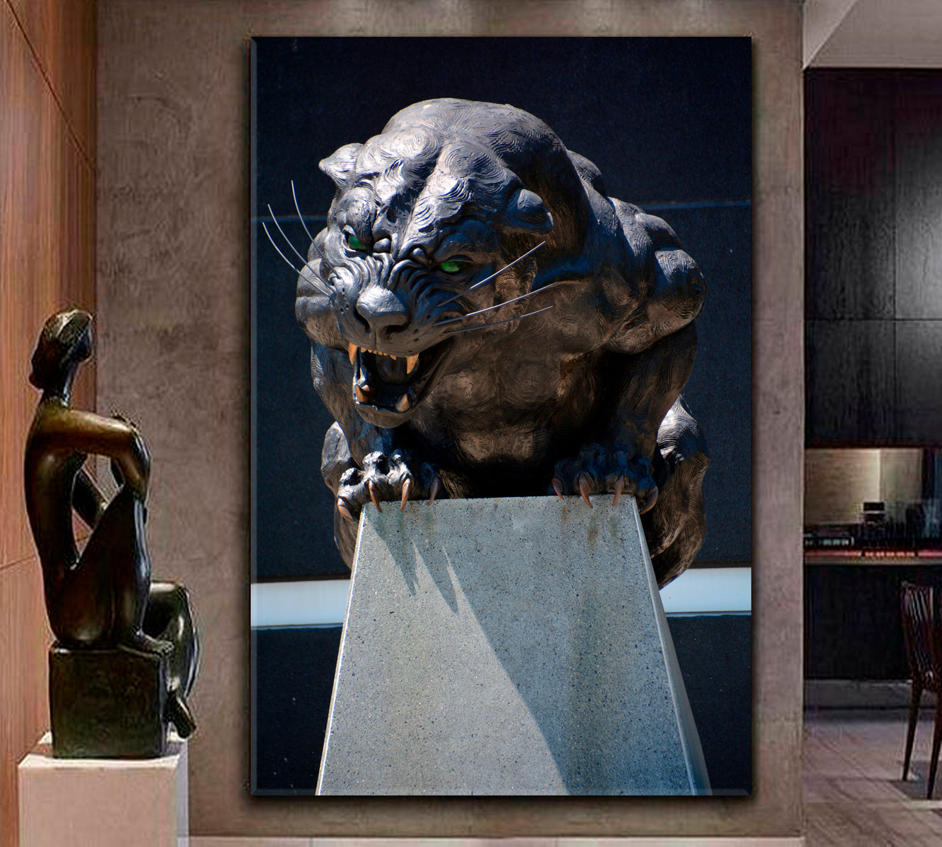 CAROLINA PANTHER Statue Famous Landmarks Artwork Print Artesty   