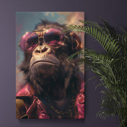 Stylish Monkey Wearing Sunglasses Canvas Prints Artesty 1 Panel 16"x24"