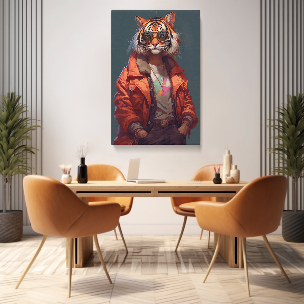 Modern Trendy Tiger Portrait, Urban Style Animal Gift Abstract Art Print Artesty   