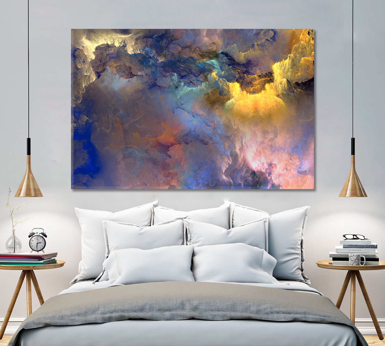 Mystical Heaven Amazing Colors Sky Blur Fantasy Cloud Sunlight Contemporary Art Artesty 1 panel 24" x 16" 