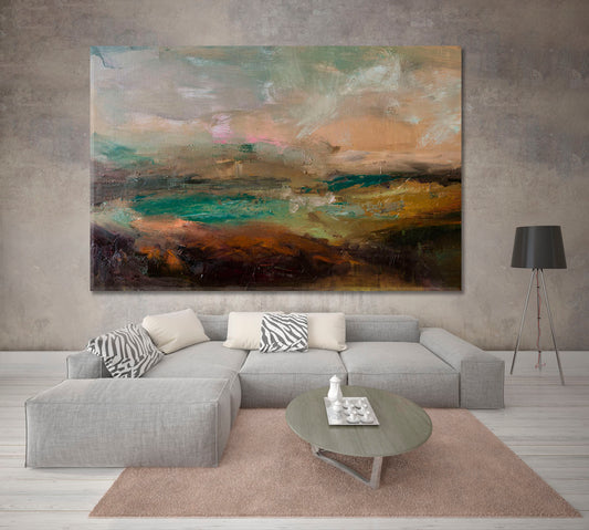 Pastel Grunge Abstract Landscape Scenery Landscape Fine Art Print Artesty 1 panel 24" x 16" 